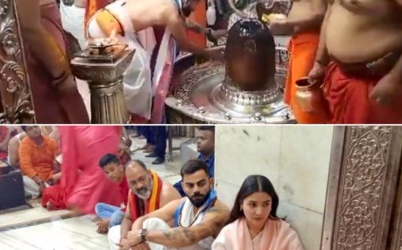 Watch:Virat-Anushka visited Mahakaleshwar Temple in Ujjain, participated in Bhasma Aarti