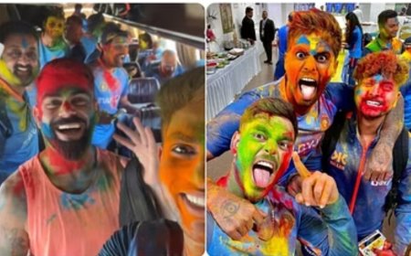 Team India Holi Video: Kohli danced fiercely on 'Rang Barse', Rohit-Surya blew Gulal