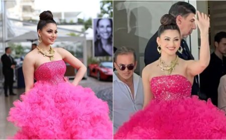 Urvashi Rautela turns up at Cannes 2023 in tulle gown and 'Crocodile Necklace', users said - now i understand what Rishabh Pant....