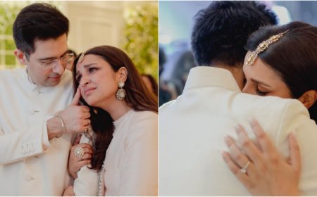 Raghav wipes tears of emotional Parineeti, Heart touching Inside Pics of 'Ragneeti' engagement party