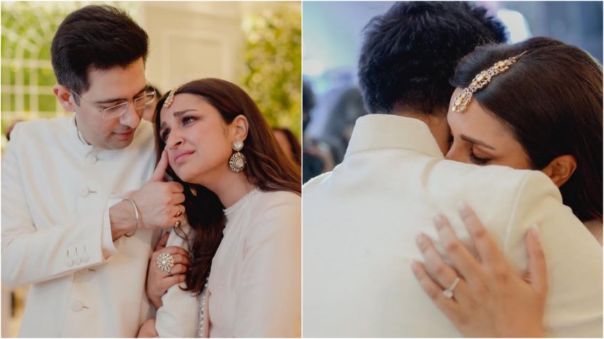 Raghav wipes tears of emotional Parineeti, Heart touching Inside Pics of 'Ragneeti' engagement party