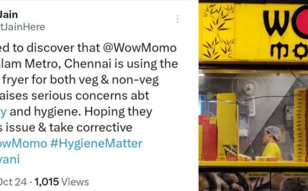 Chennai Diner Mohit Jain Raises Alarm Over Food Preparation Practices at Wow Momo: Concerns for Vegetarian Standards
