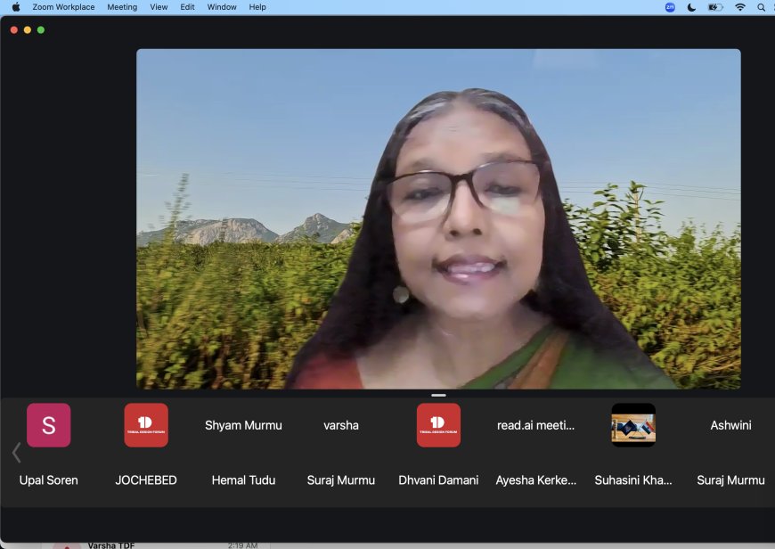 Prof Sona Jharia Minz during her speech at Tribal Futures 2.0