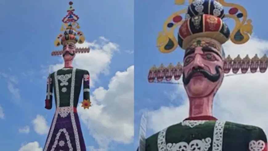 The world's tallest 221-foot effigy of Ravana was burnt in Kota, set on fire by remote control using sensors.